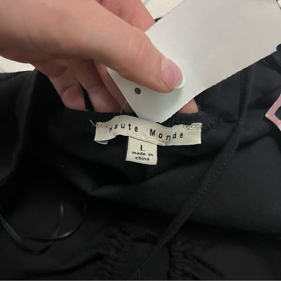 NWT Haute Monde Black Mini Dress – Lace-Up Back size Large - Picture 4 of 8